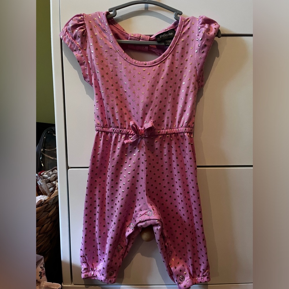 Pink and gold romper